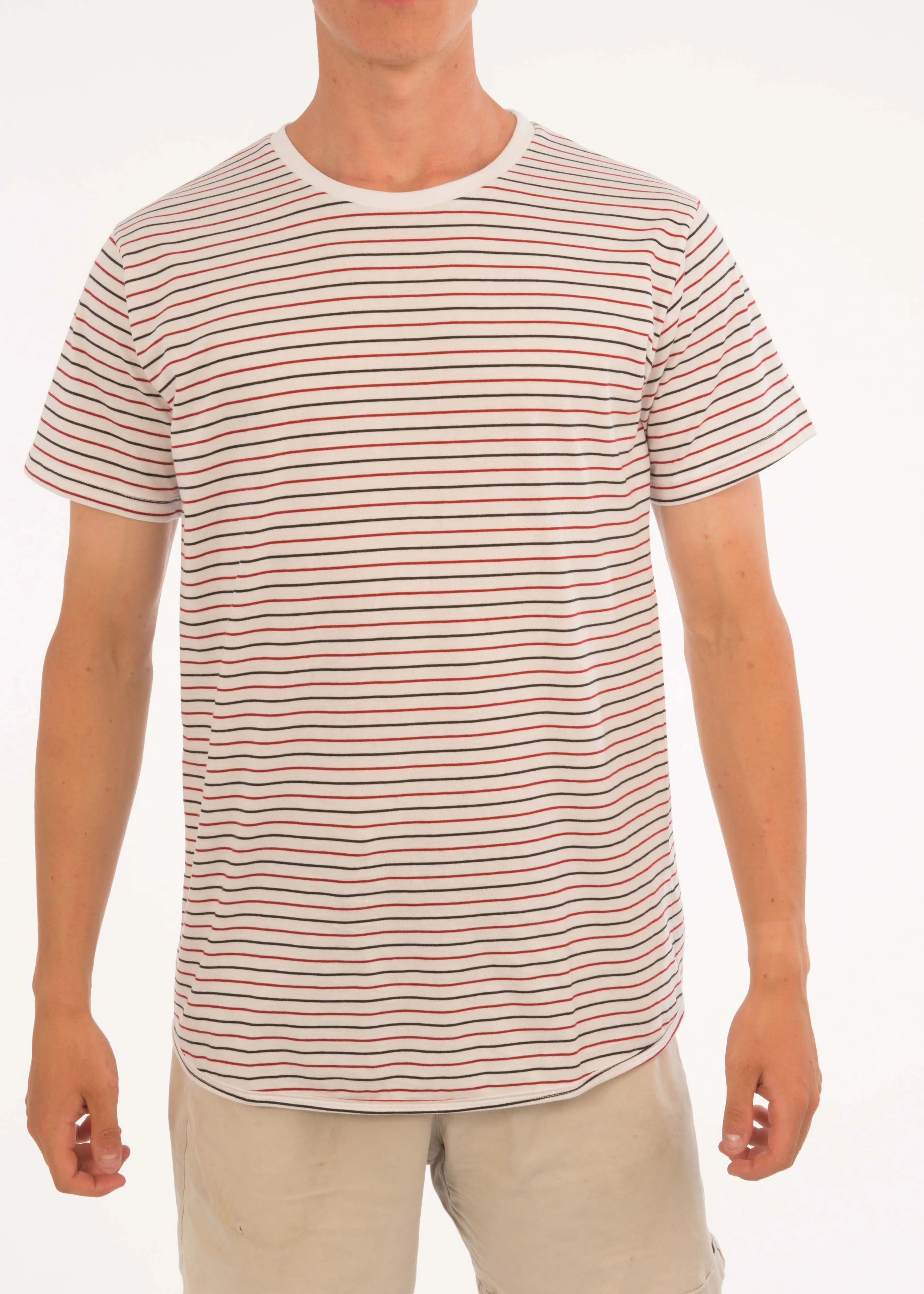 Small Stripe Round Neck Tee