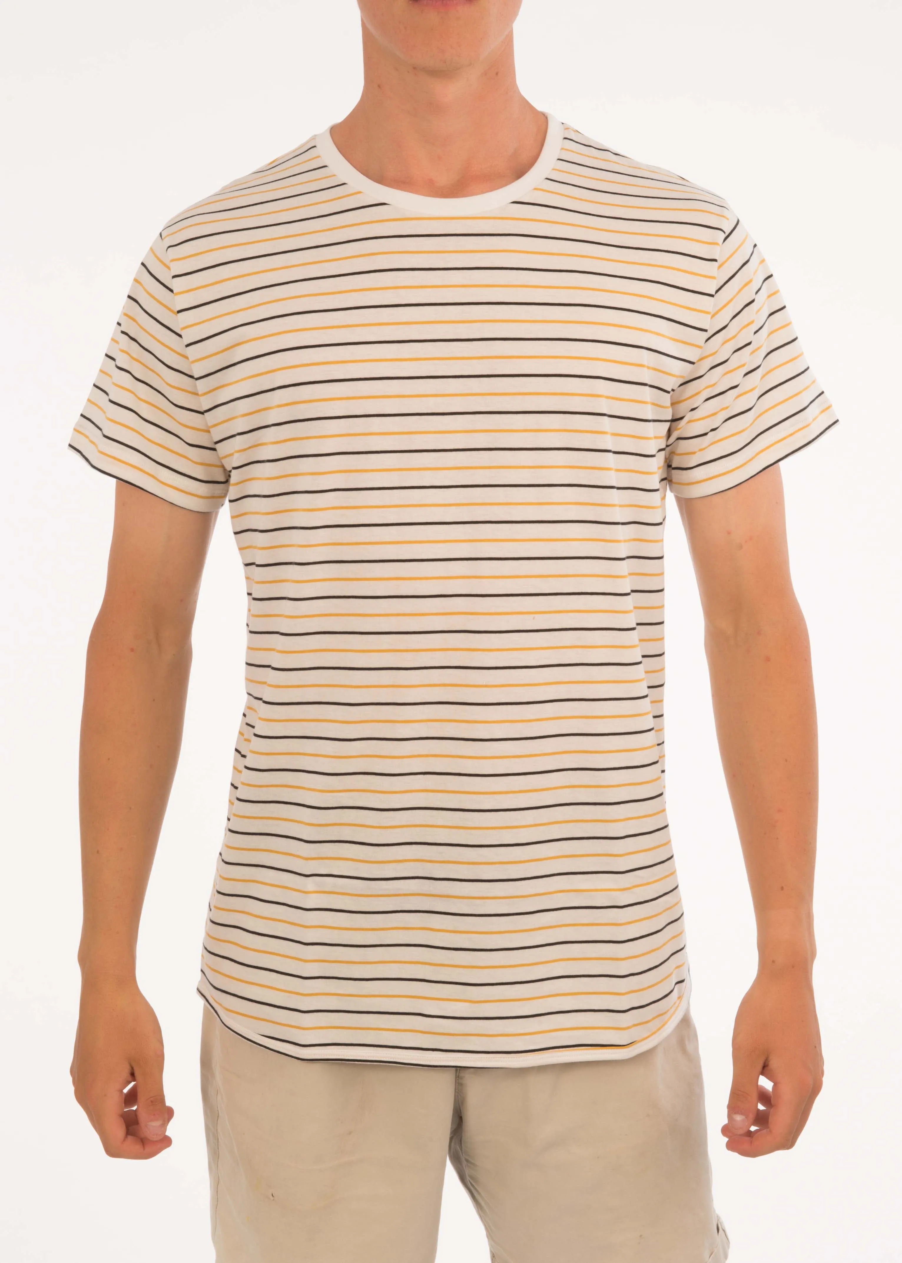 Small Stripe Round Neck Tee