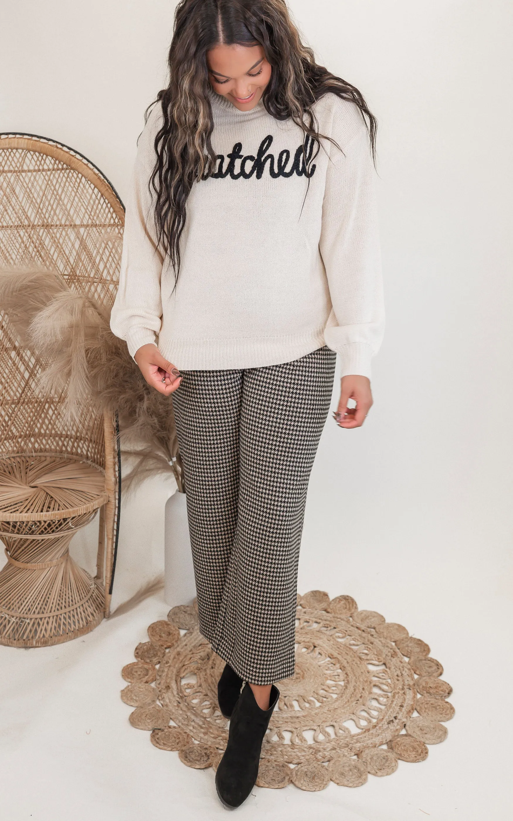 Snatched Letter Embroidered Sweater Top - Final Sale