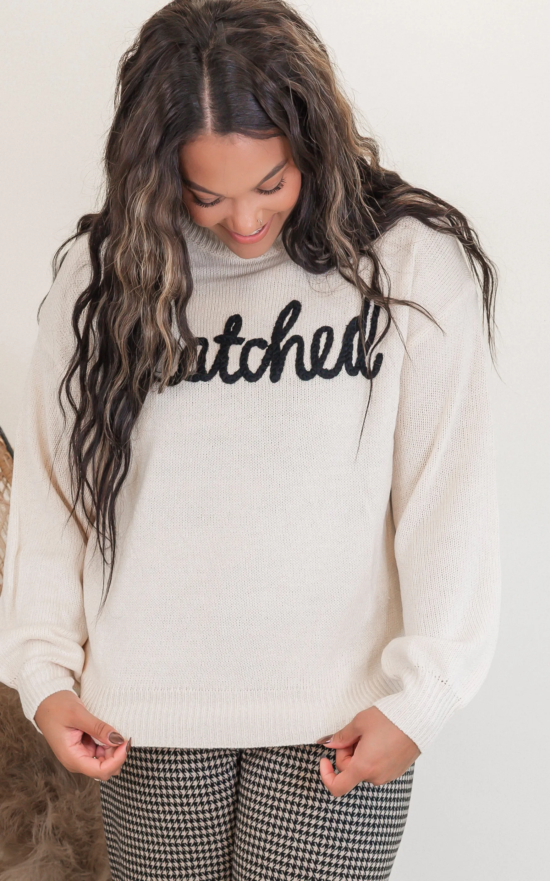 Snatched Letter Embroidered Sweater Top - Final Sale