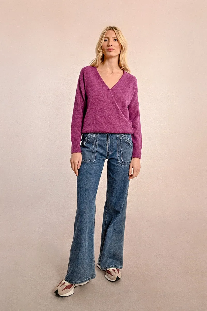 SOFT KNIT WRAP SWEATER