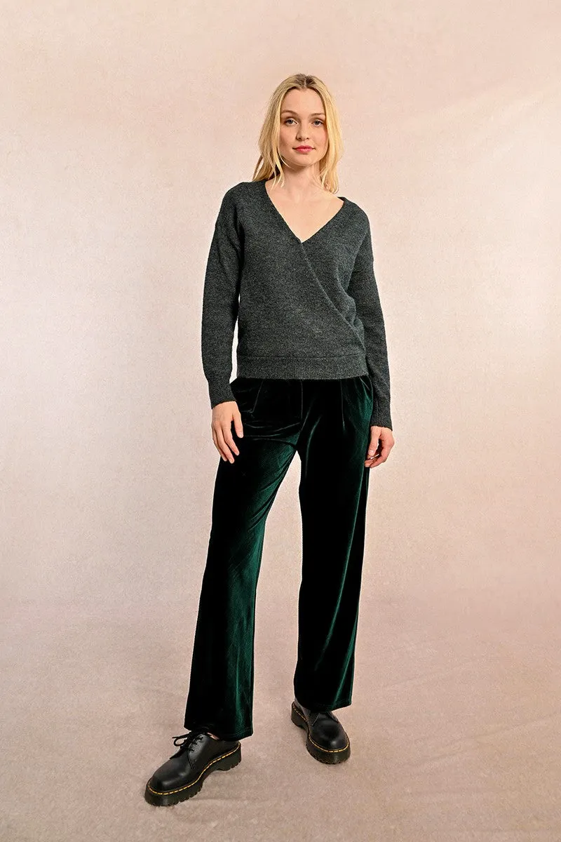 SOFT KNIT WRAP SWEATER