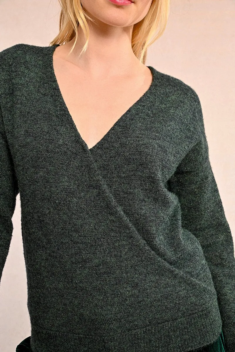 SOFT KNIT WRAP SWEATER