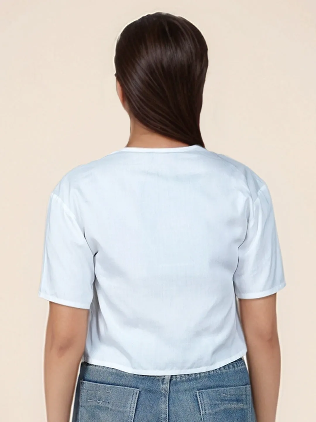 Solid Round Neck Top