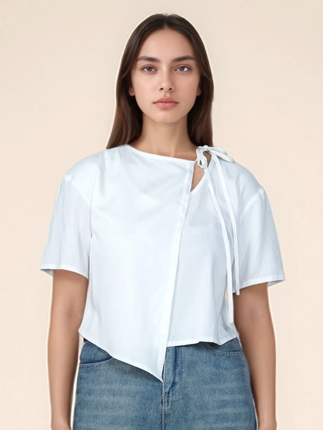 Solid Round Neck Top