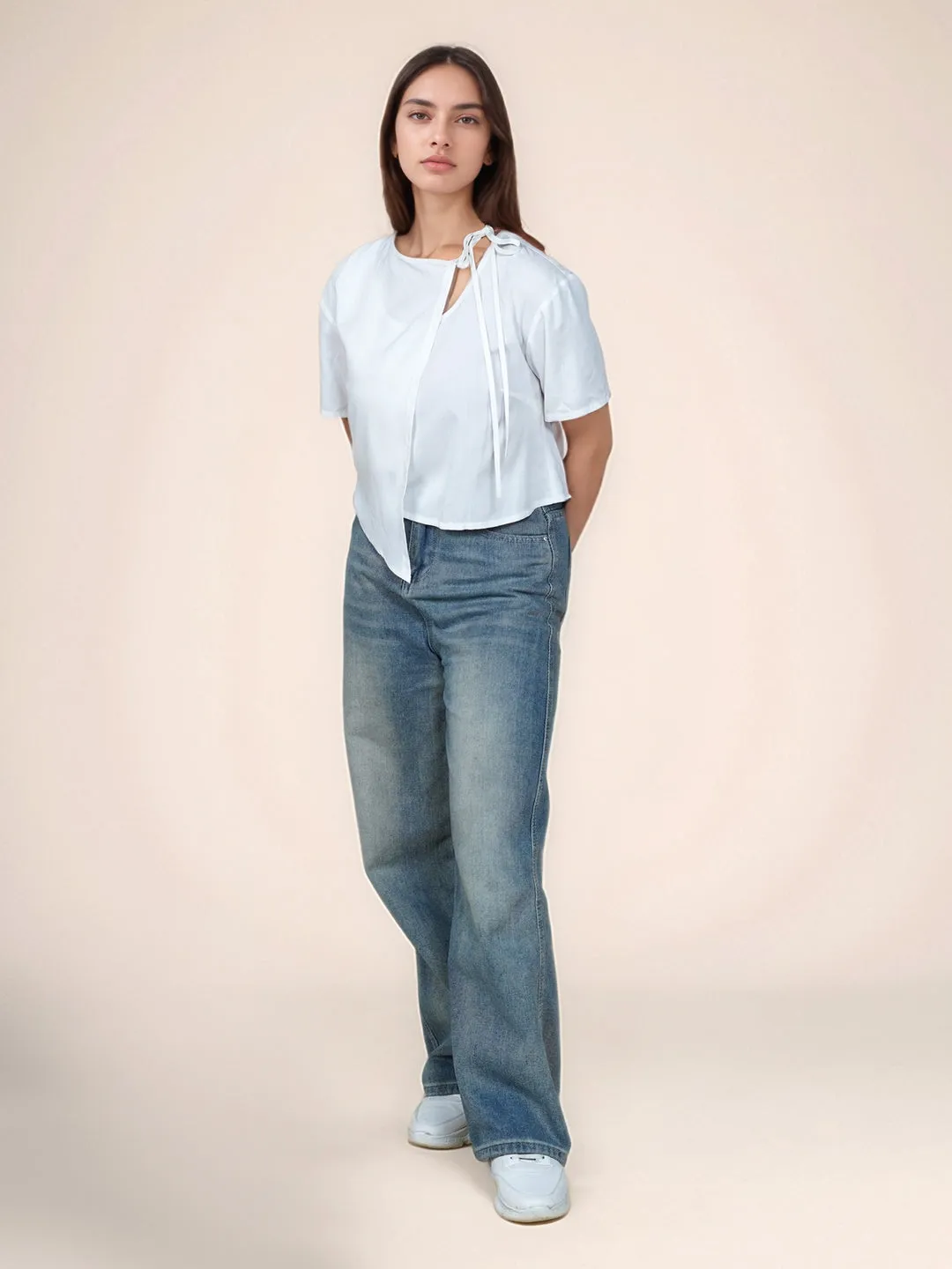 Solid Round Neck Top