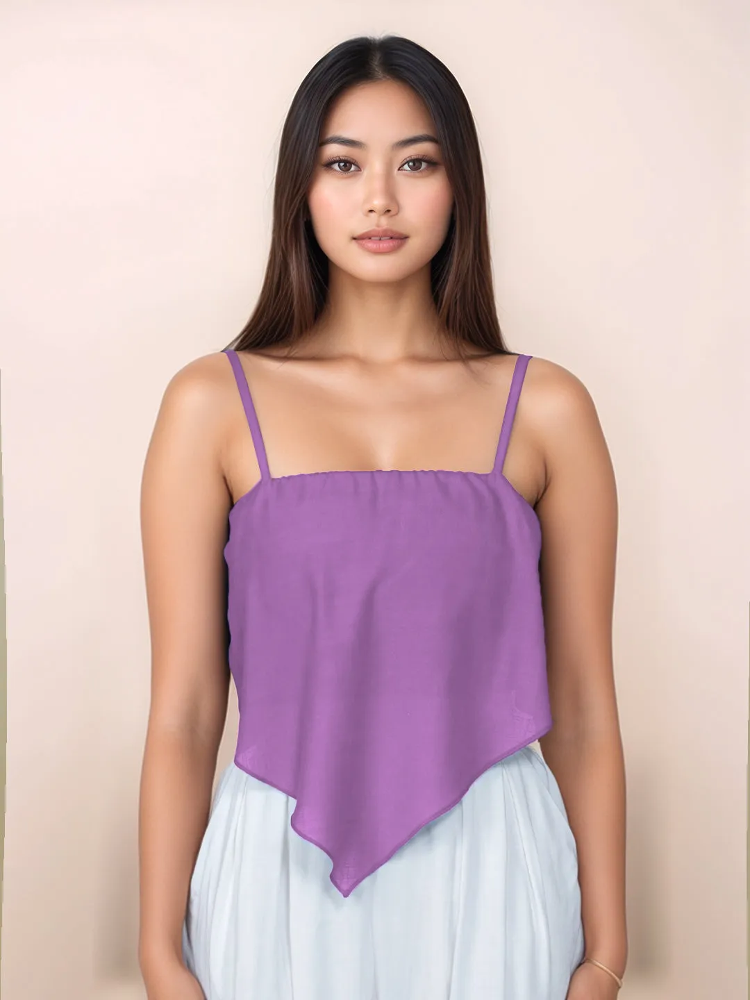 Solid Square Neck Crop Top