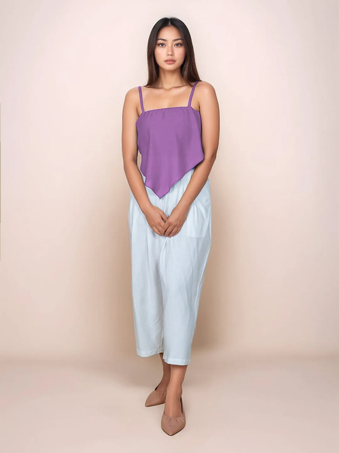 Solid Square Neck Crop Top