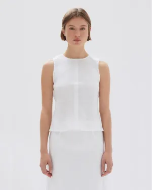 Solis Linen Top White