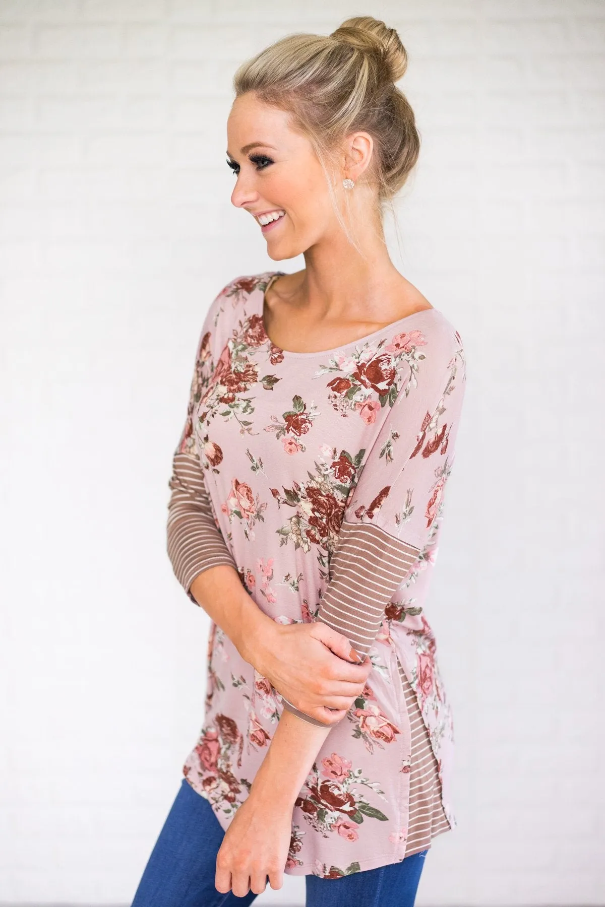 Something About You Floral & Stripes Top