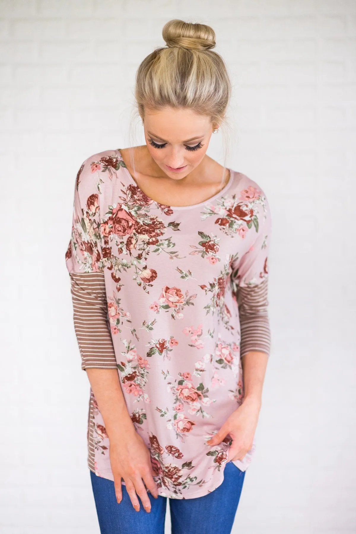 Something About You Floral & Stripes Top
