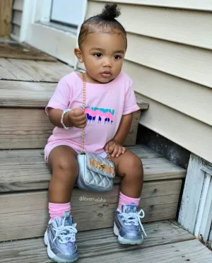 South Beach Drippin (S) | Light Pink Kids Tee