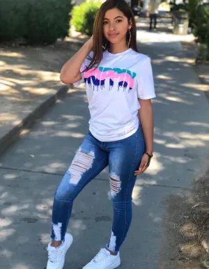 South Beach Drippin | White Tee