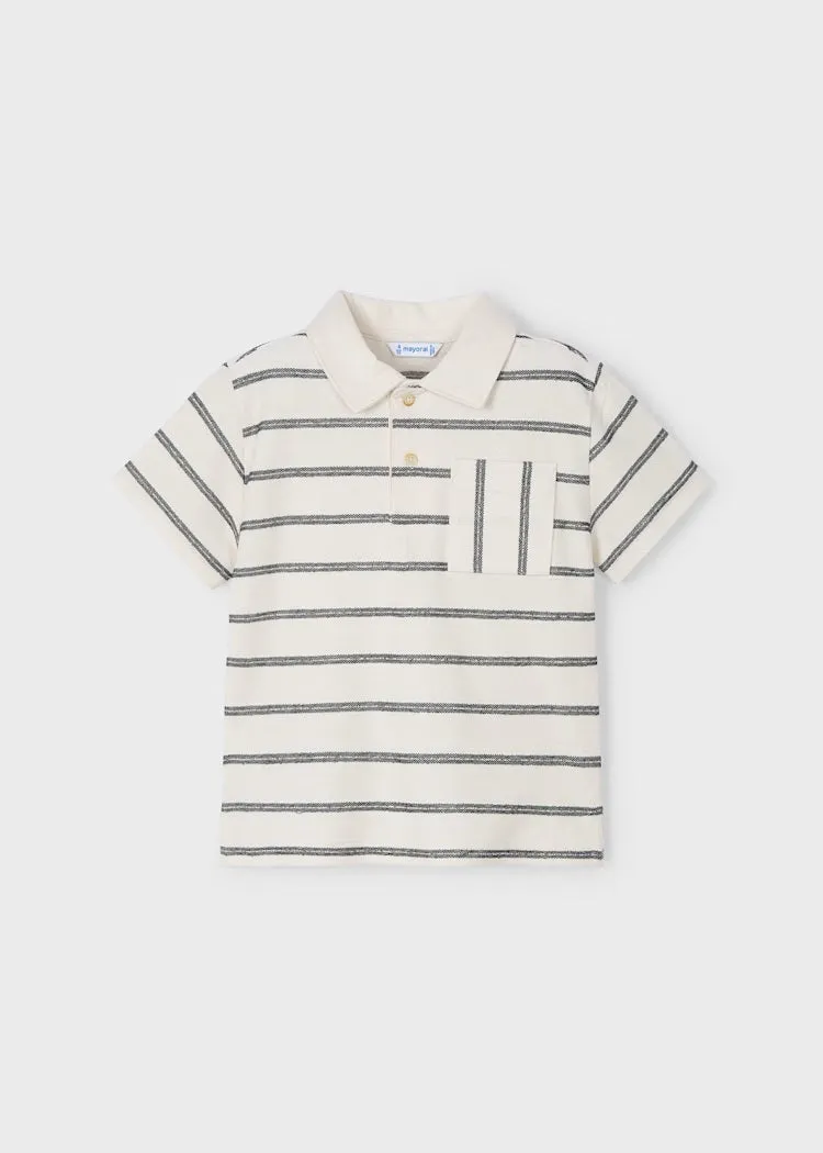 Stripe Polo Shirt With Pocket