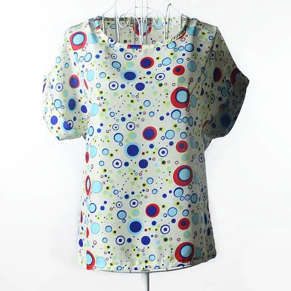 Style Vintage Female T Shirts Heart O-Neck Plus Size Woman Top Tee Casual T-Shirt Women