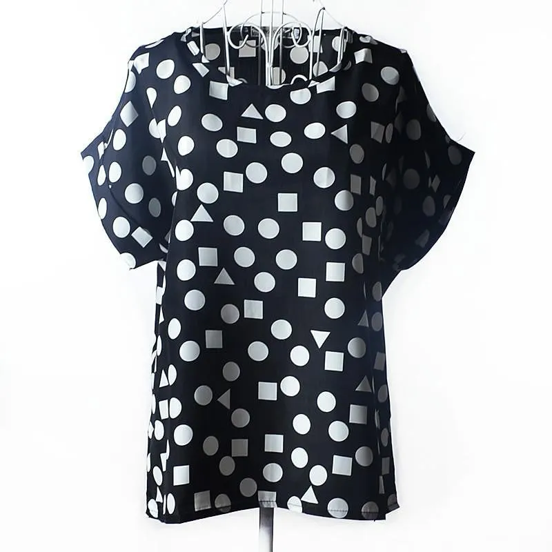 Style Vintage Female T Shirts Heart O-Neck Plus Size Woman Top Tee Casual T-Shirt Women