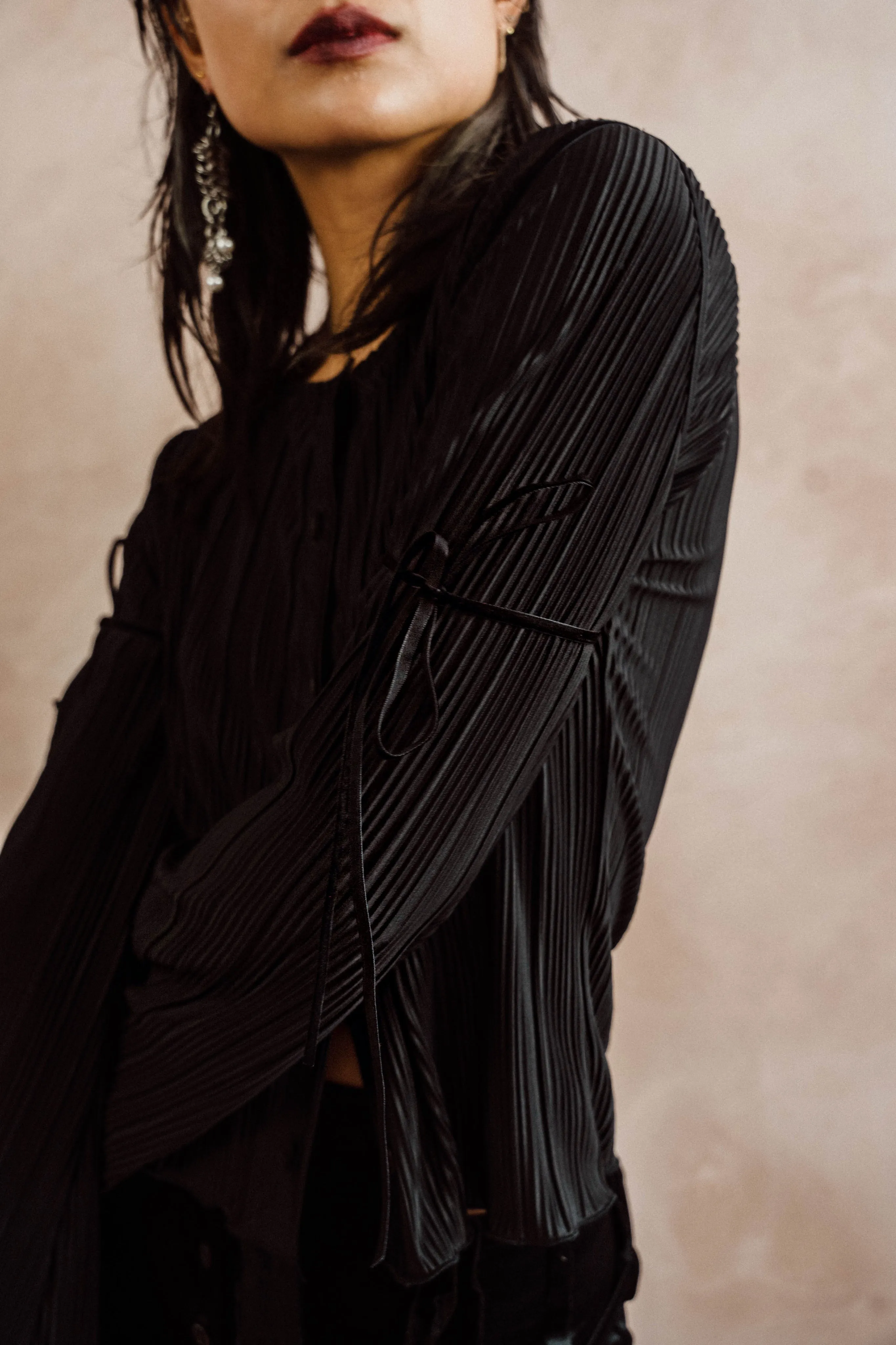 SYBIL Black Pleated Blouse