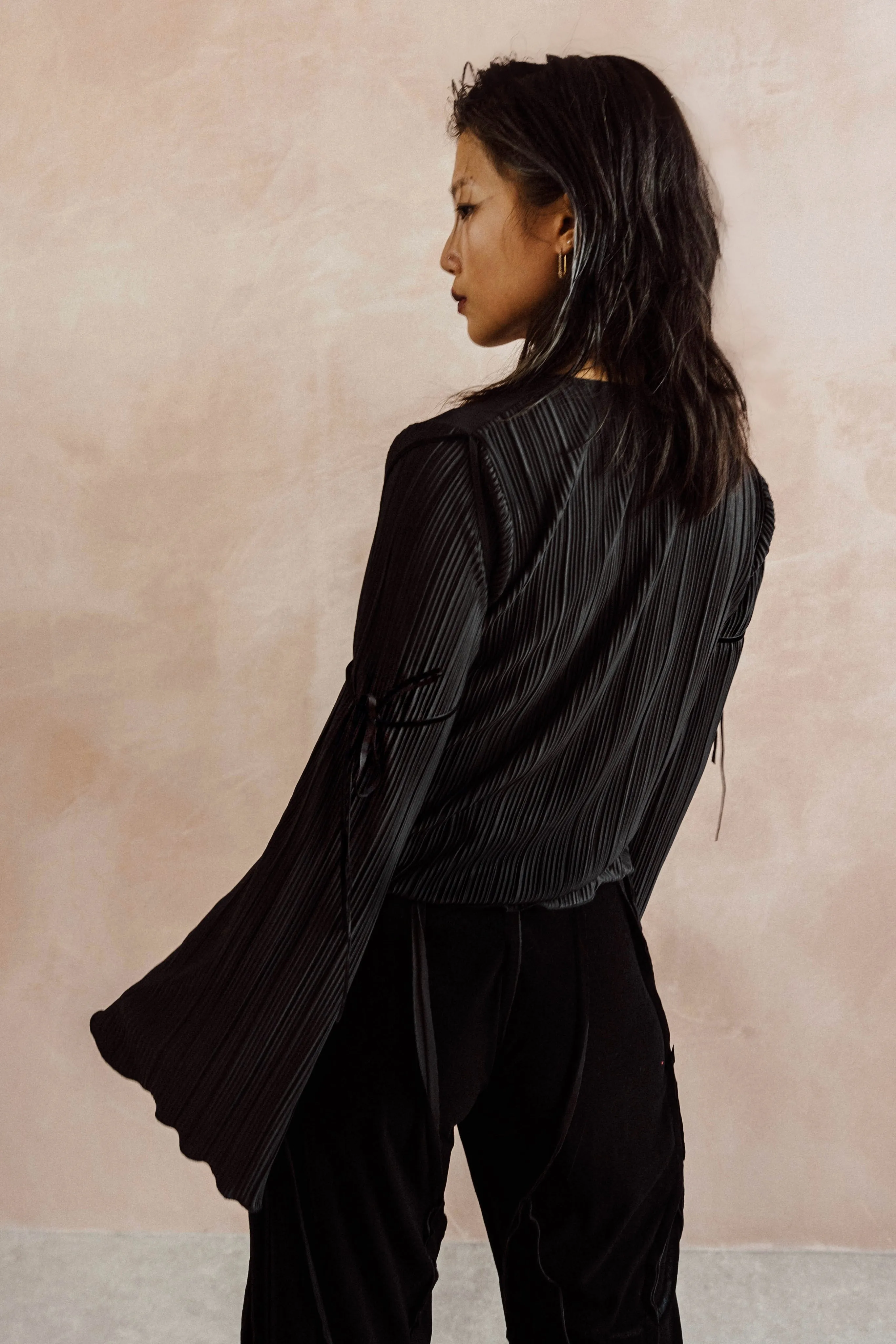 SYBIL Black Pleated Blouse