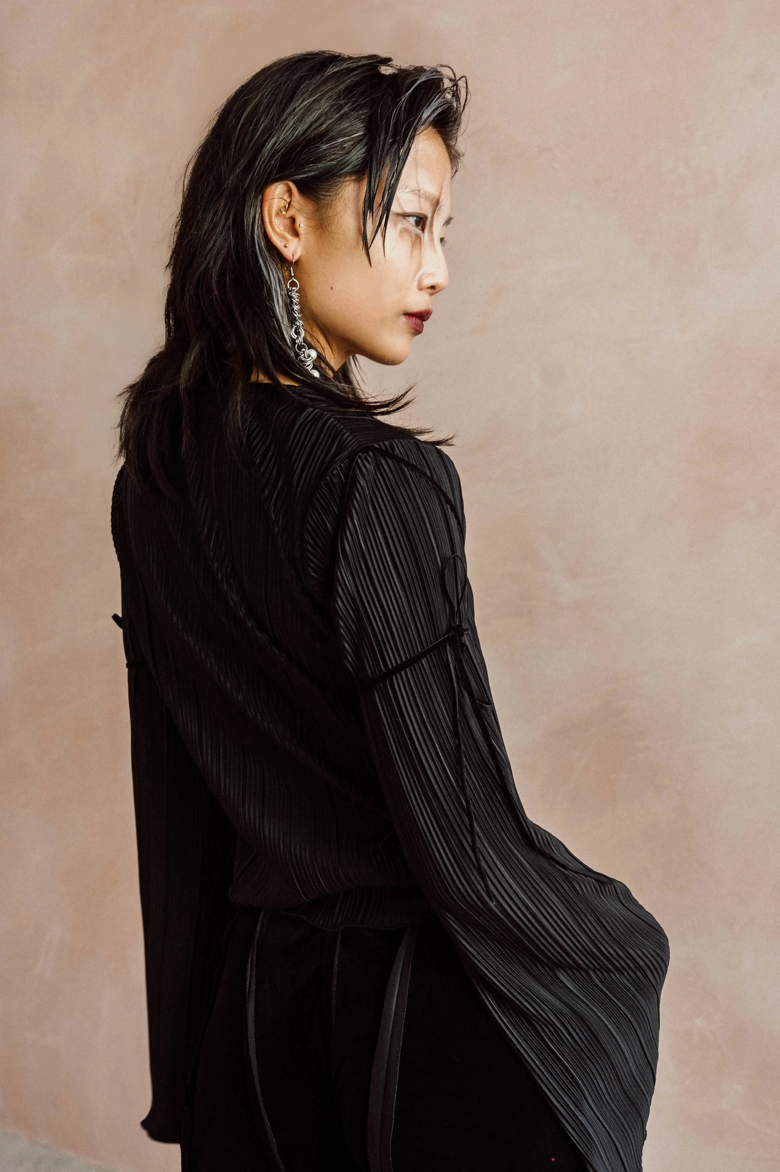 SYBIL Black Pleated Blouse
