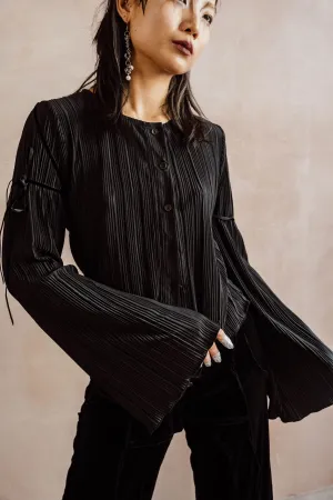 SYBIL Black Pleated Blouse