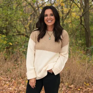 Taupe/Cream Sweater