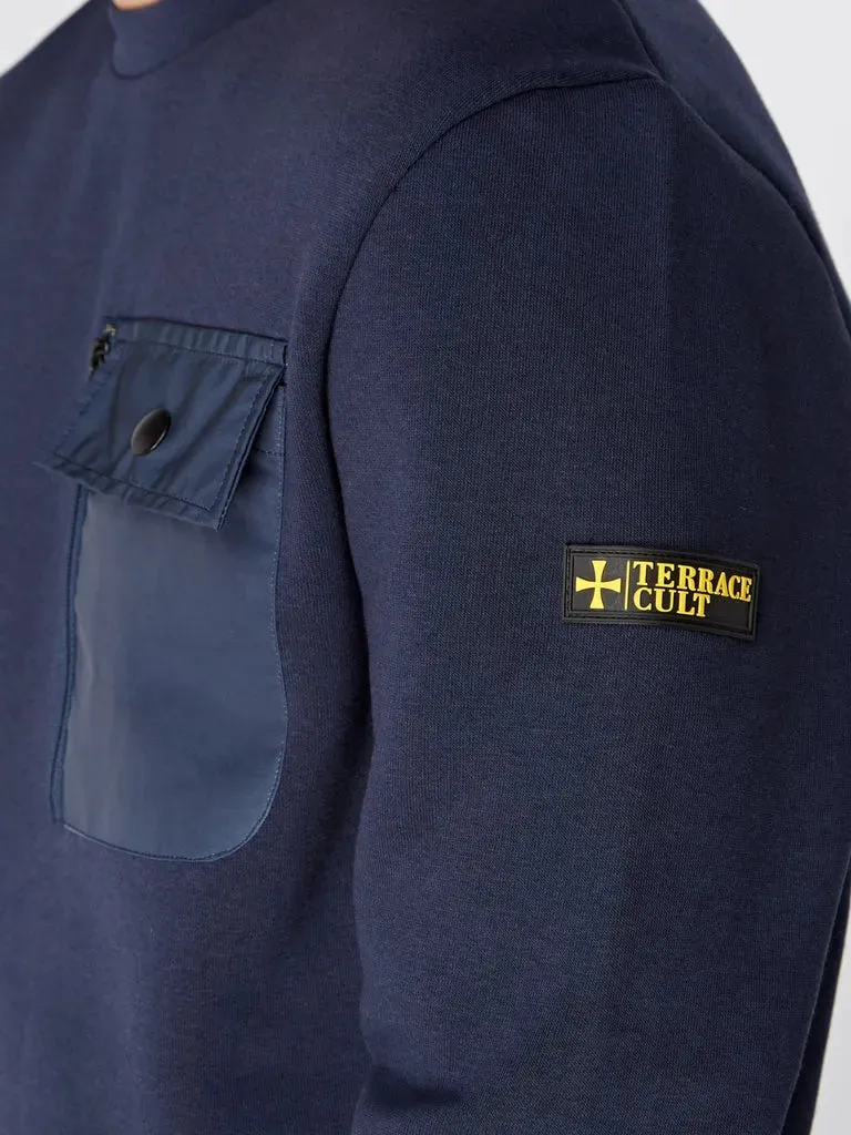 Terrace Cult Pocket Sweat In Navy