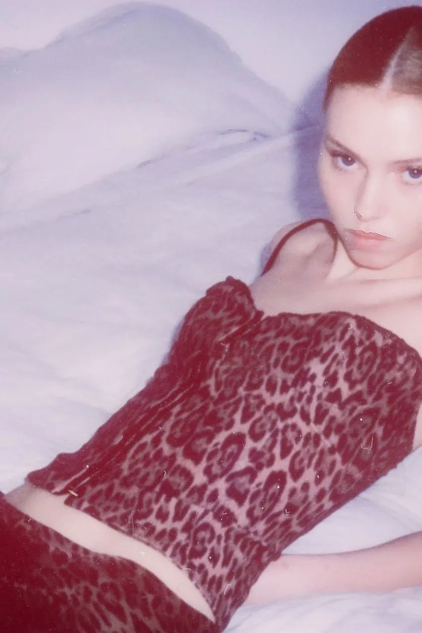 the caroline corset in cheetah