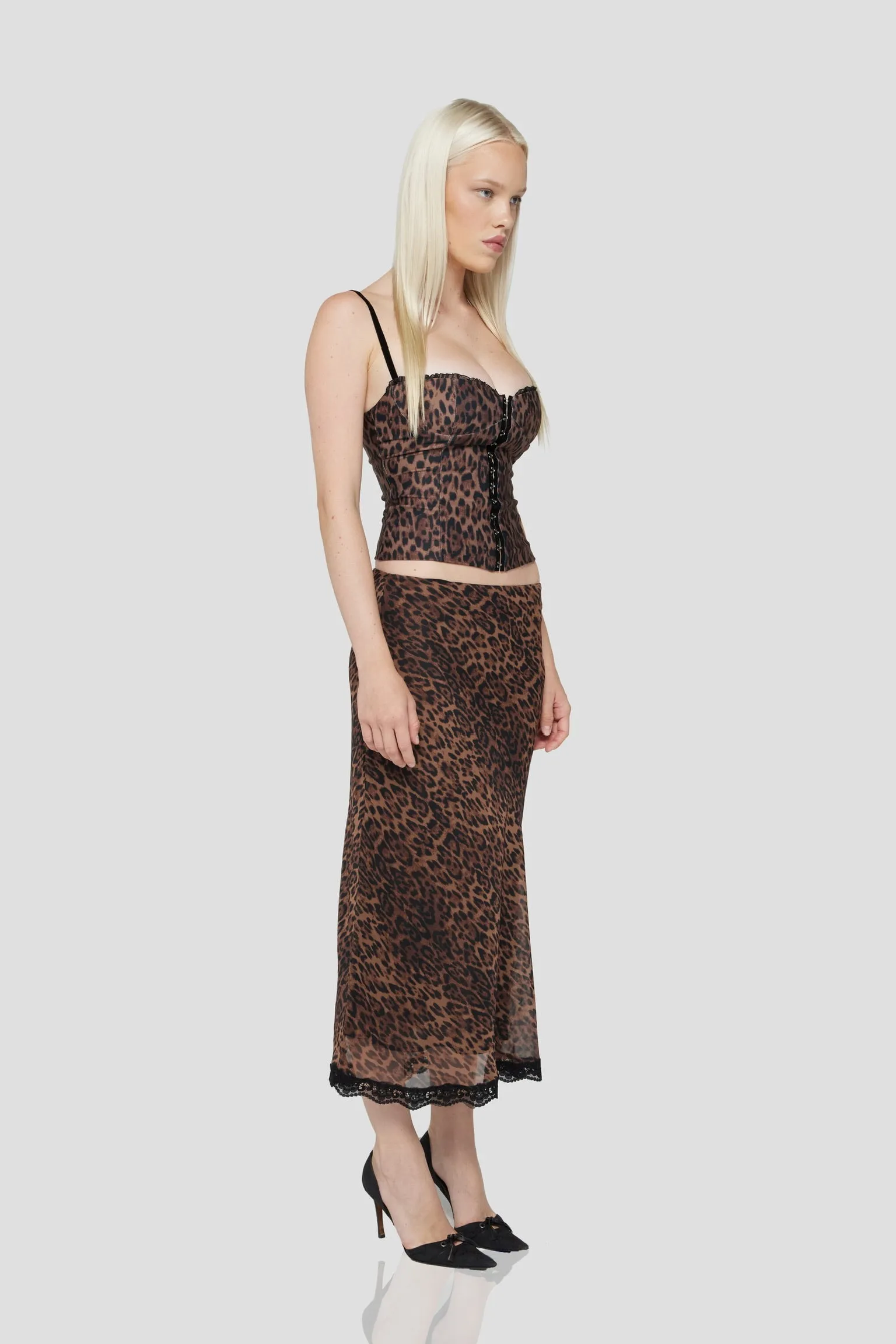the caroline corset in cheetah