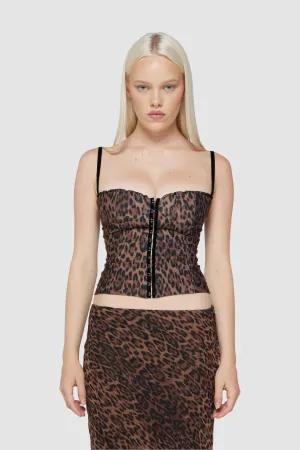 the caroline corset in cheetah