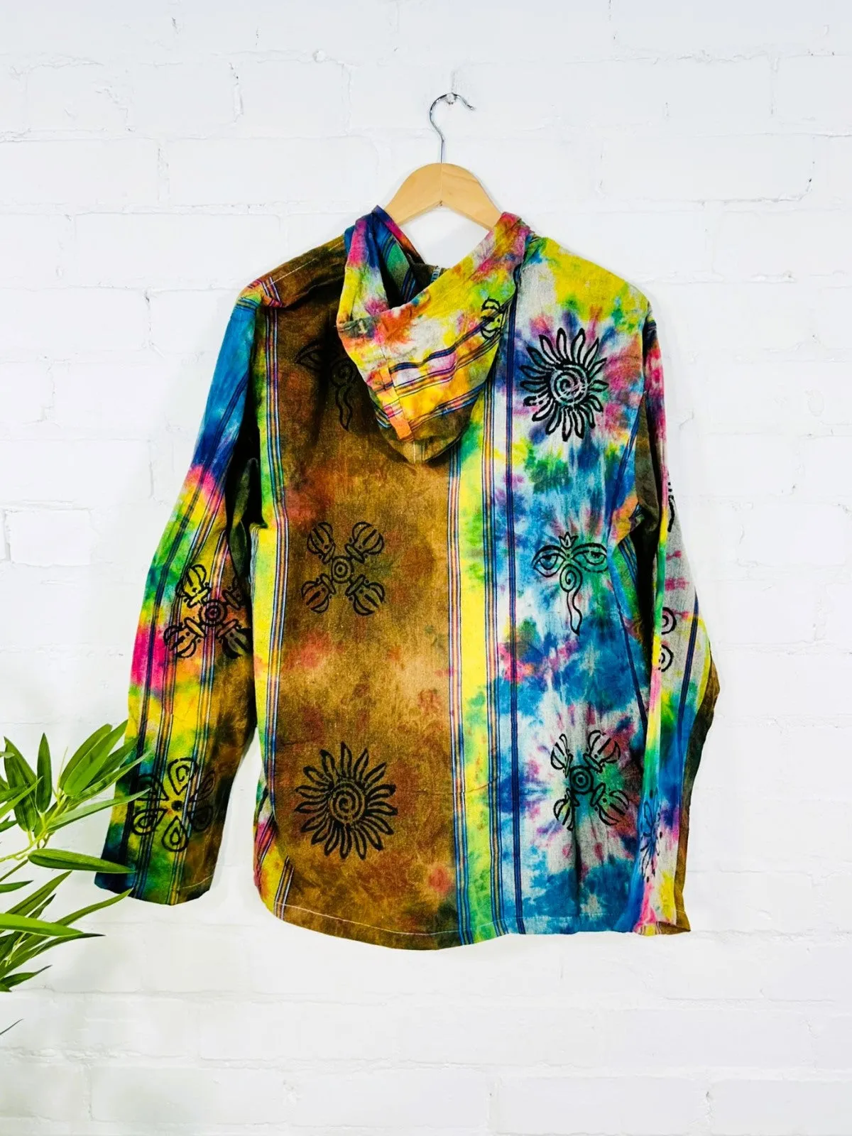 Tie Dye Hooded Zip Unlined Jacket