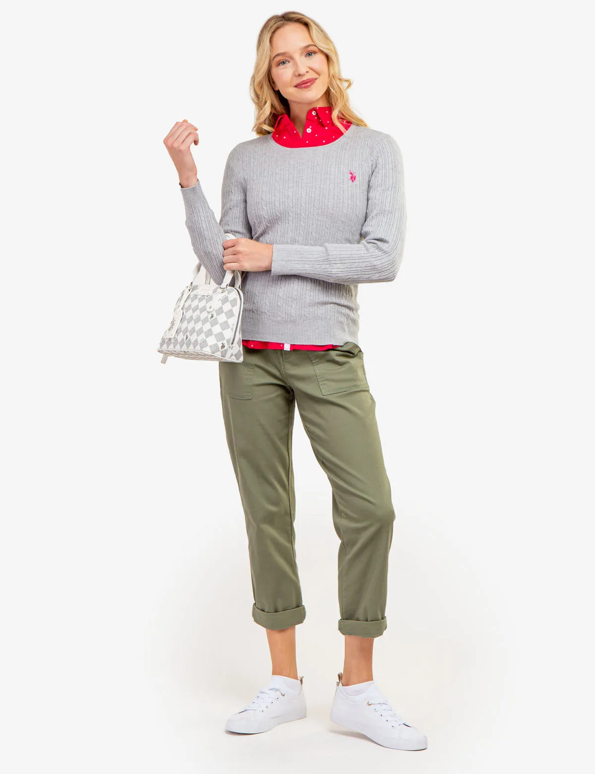 TIPPED SOFT CABLE CREW NECK SWEATER