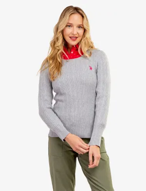 TIPPED SOFT CABLE CREW NECK SWEATER