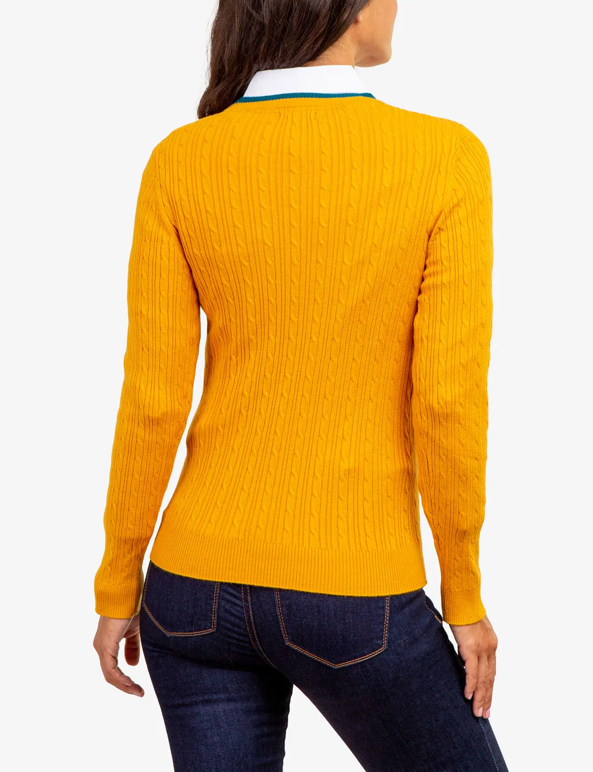 TIPPED SOFT CABLE CREW NECK SWEATER