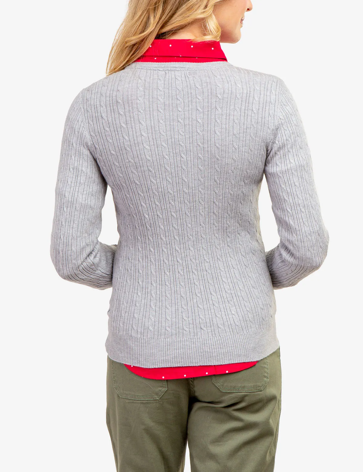 TIPPED SOFT CABLE CREW NECK SWEATER