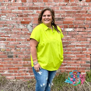 To The Office Top - Lime Green