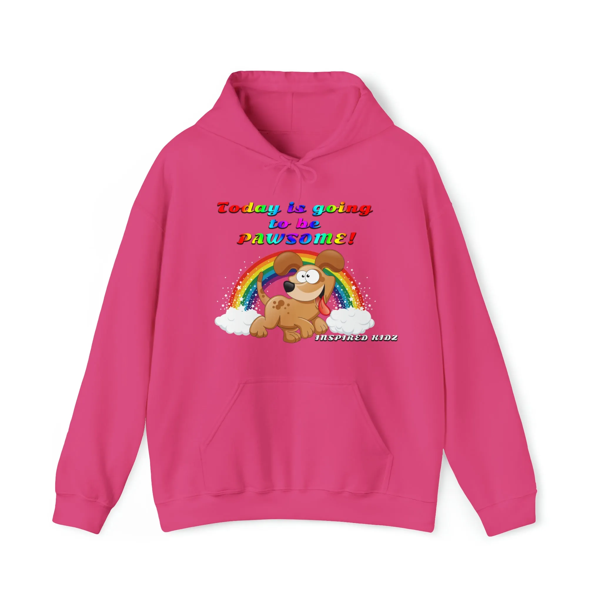 Today is Going to Be PAWSOME, Adult Unisex Heavy Blend™ Hooded Sweatshirt