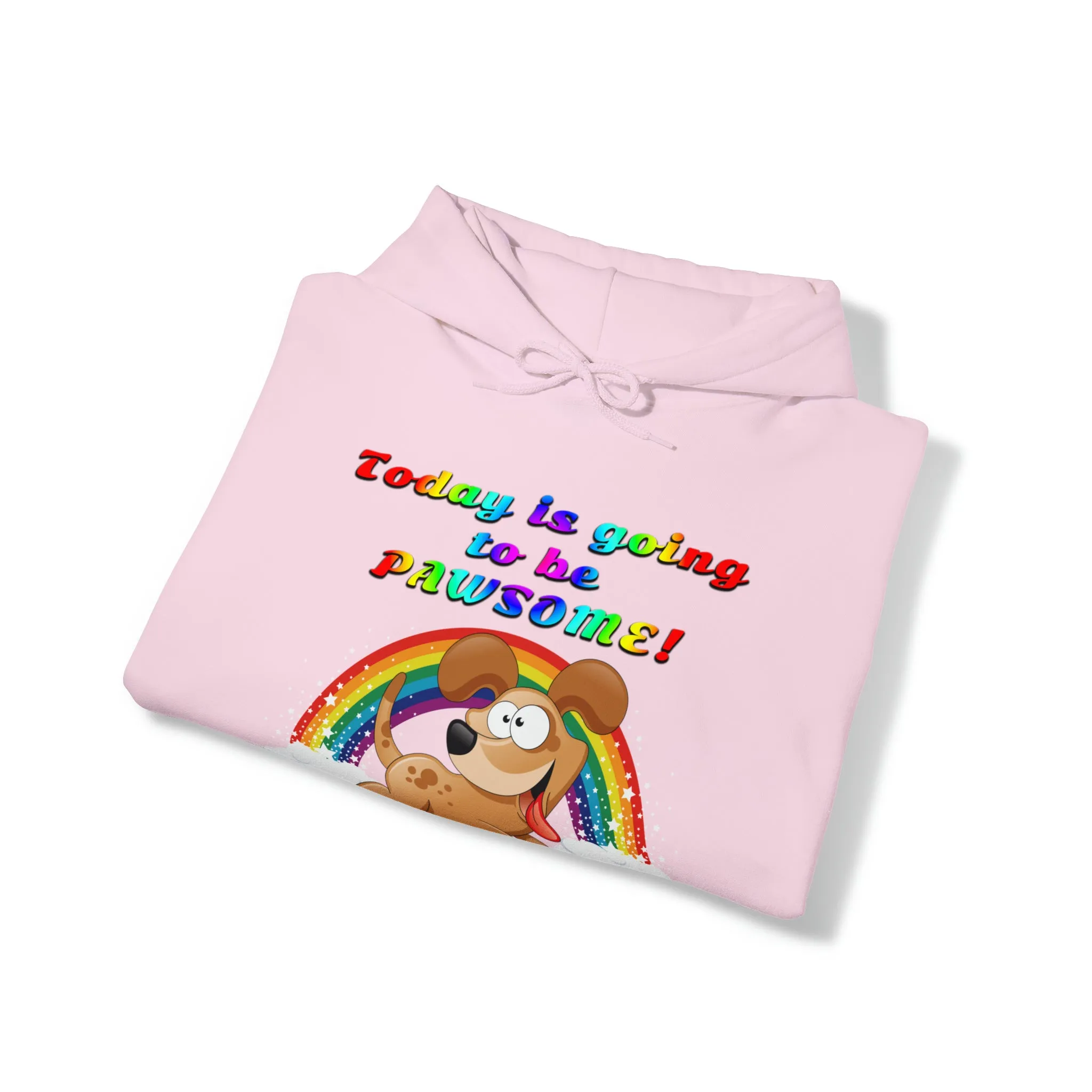 Today is Going to Be PAWSOME, Adult Unisex Heavy Blend™ Hooded Sweatshirt