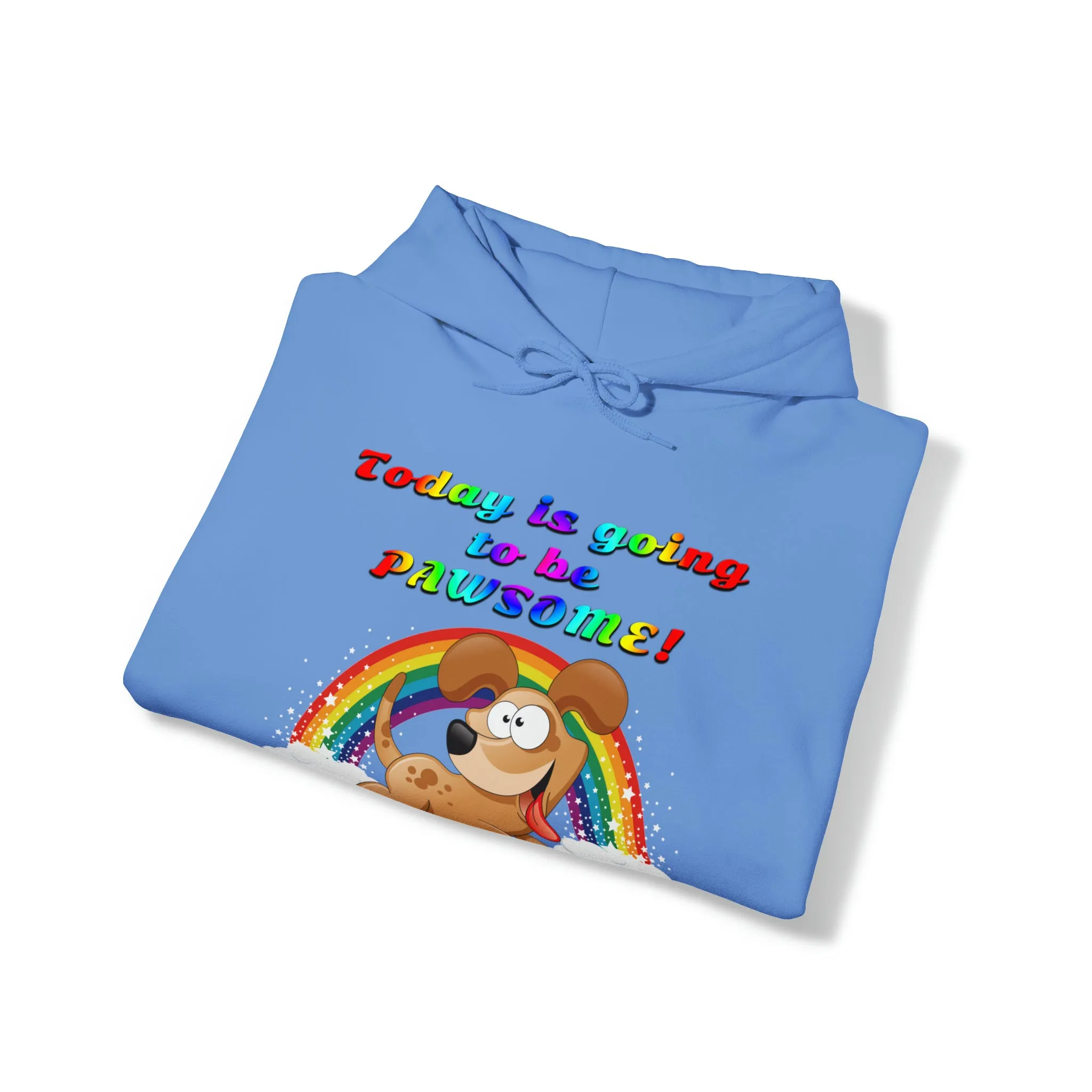 Today is Going to Be PAWSOME, Adult Unisex Heavy Blend™ Hooded Sweatshirt