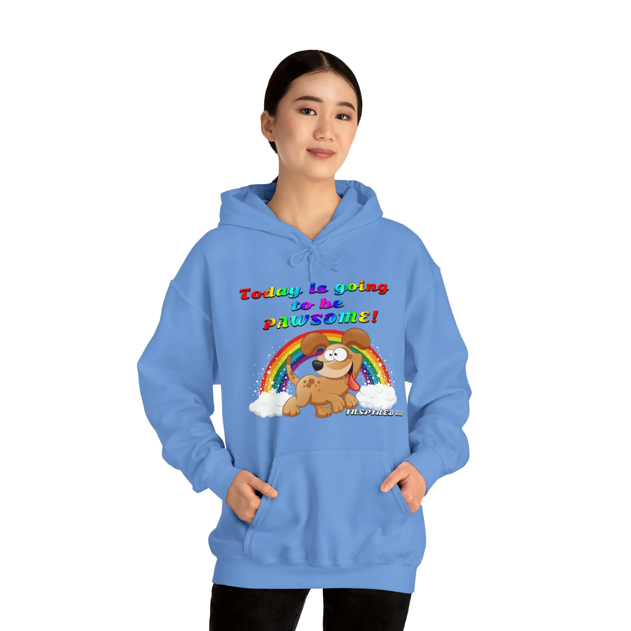Today is Going to Be PAWSOME, Adult Unisex Heavy Blend™ Hooded Sweatshirt