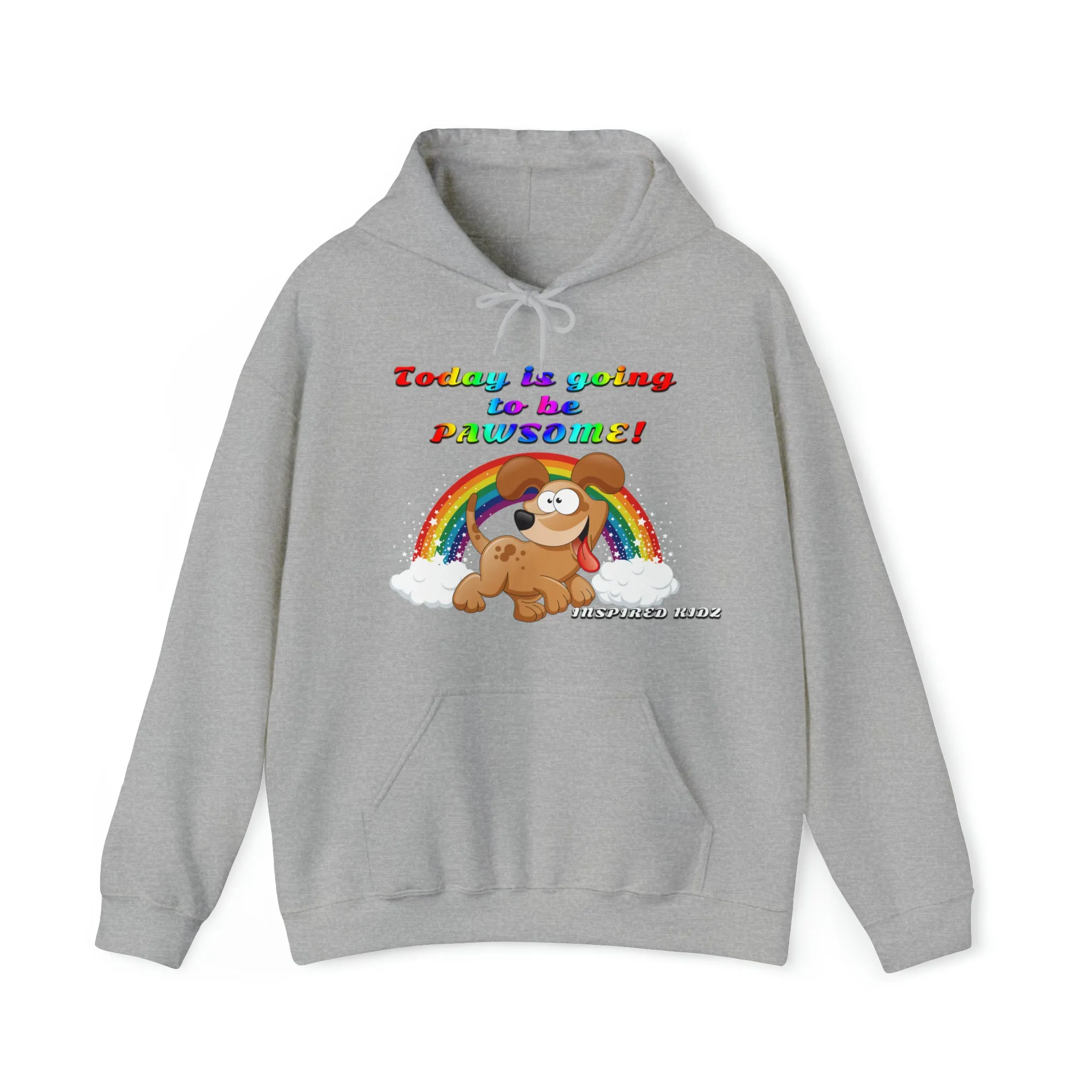 Today is Going to Be PAWSOME, Adult Unisex Heavy Blend™ Hooded Sweatshirt