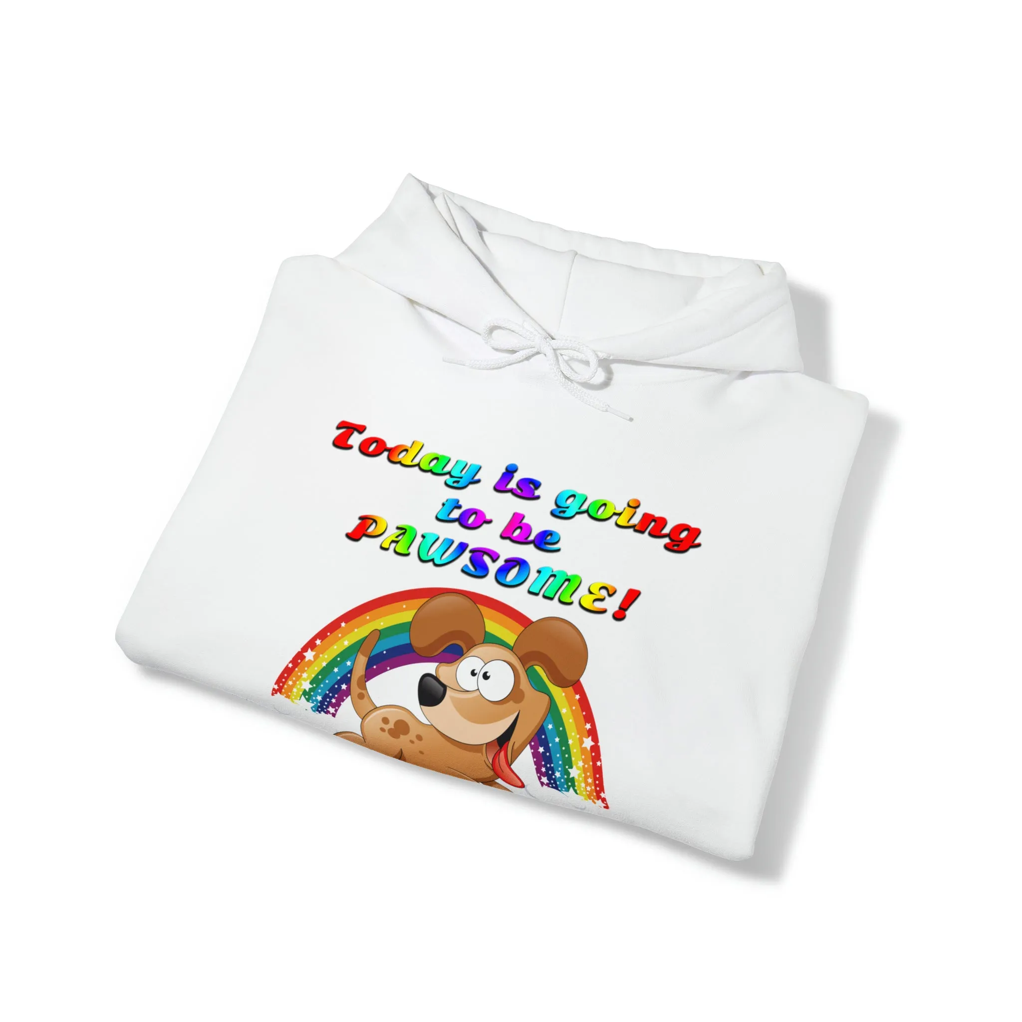 Today is Going to Be PAWSOME, Adult Unisex Heavy Blend™ Hooded Sweatshirt