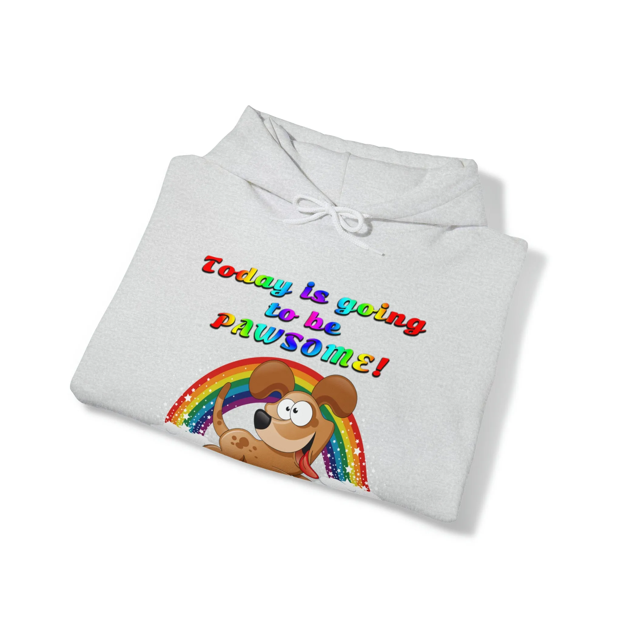 Today is Going to Be PAWSOME, Adult Unisex Heavy Blend™ Hooded Sweatshirt
