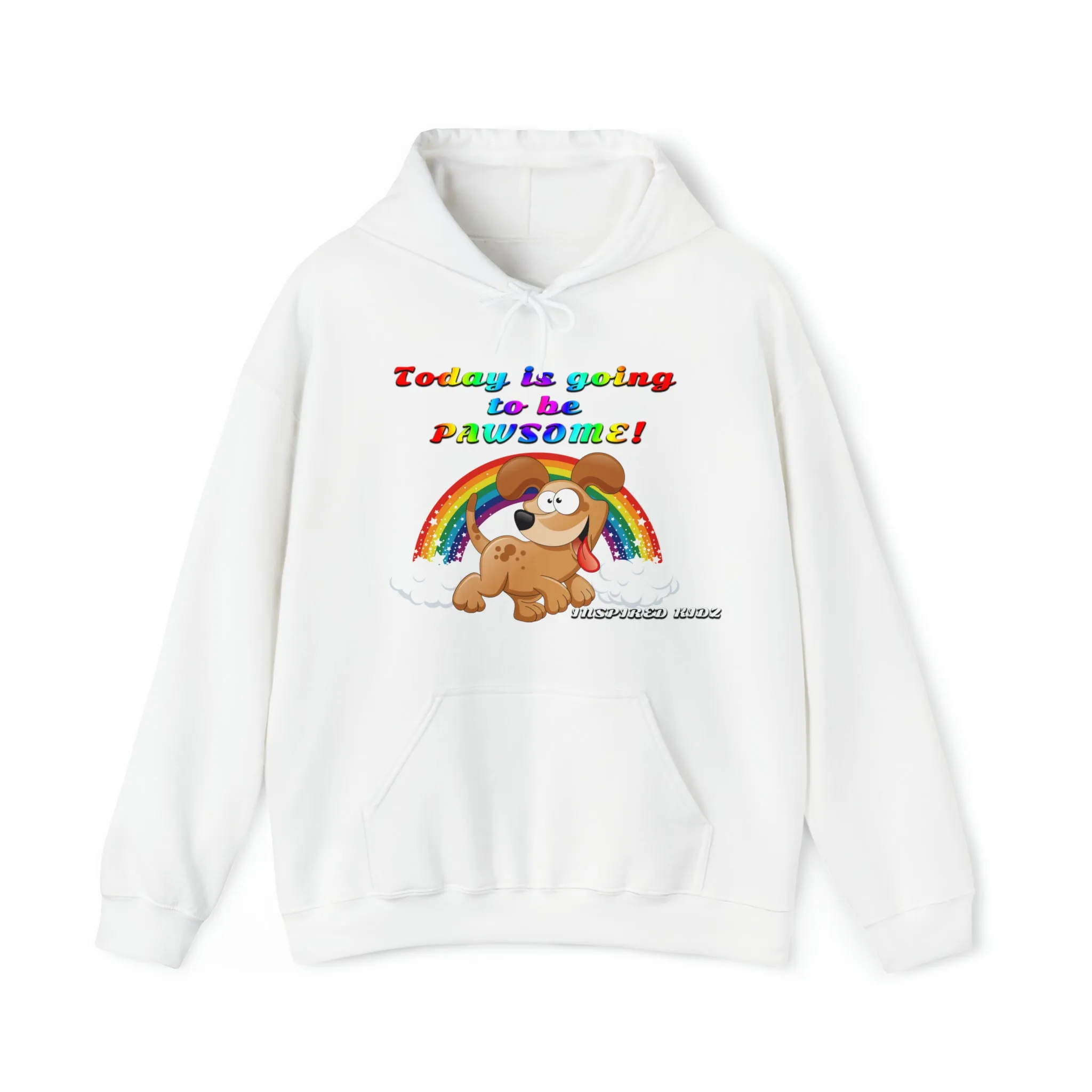 Today is Going to Be PAWSOME, Adult Unisex Heavy Blend™ Hooded Sweatshirt