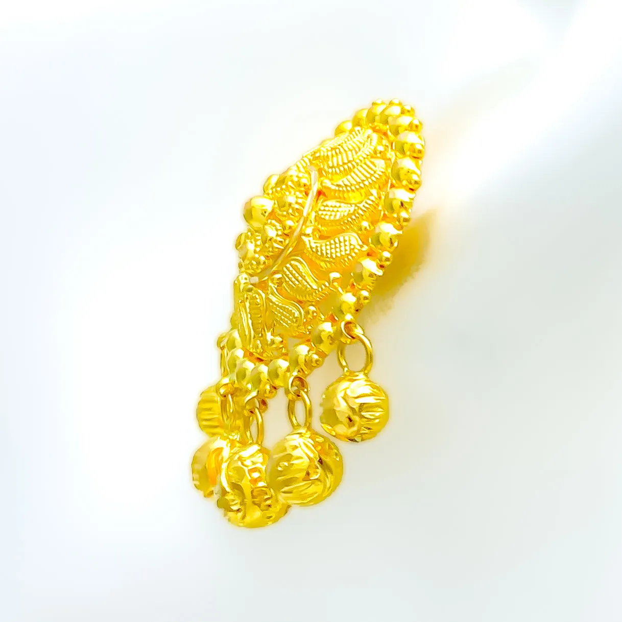 Traditional Floral Paisley 22k Gold Earrings