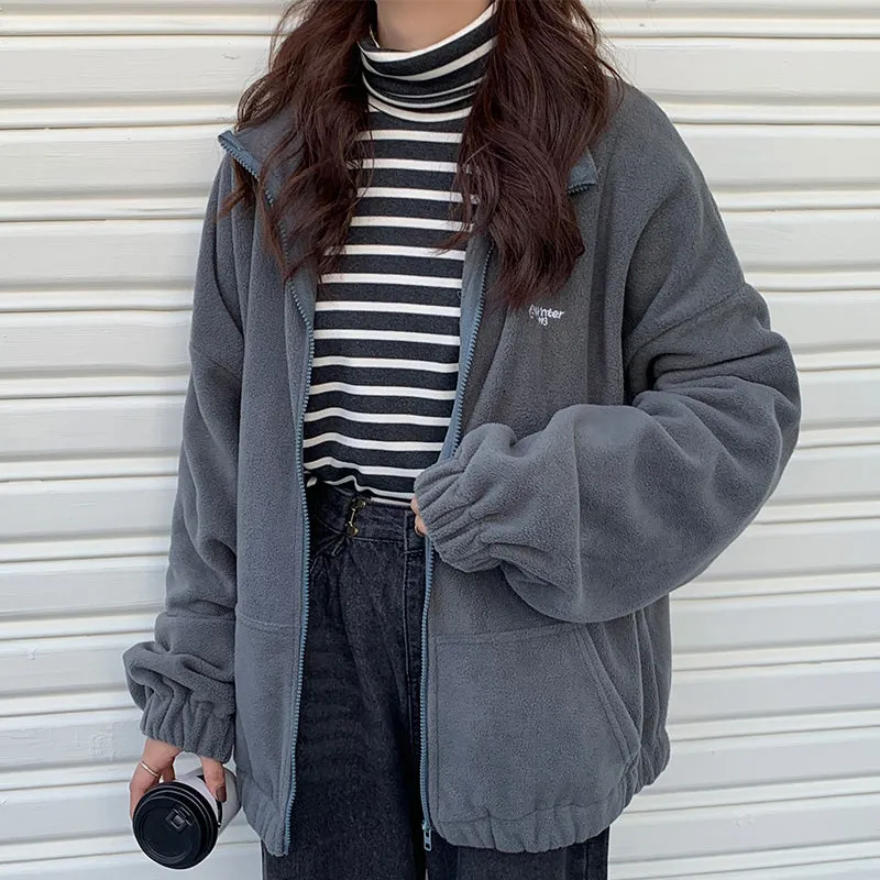 Trendy Casual Zip Up Hoodie