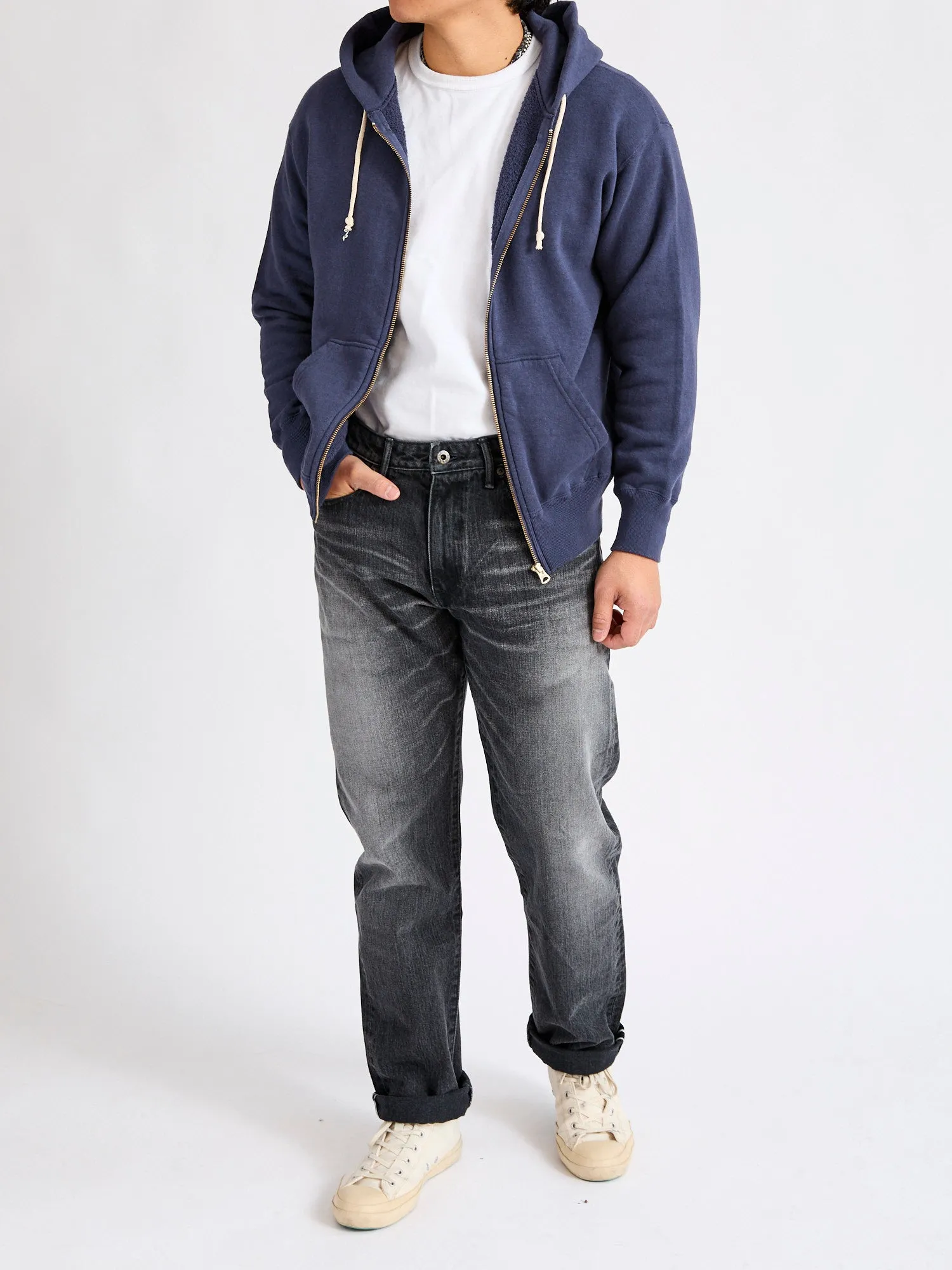 Tsuriami Loopwheel Zip Hoodie in Navy