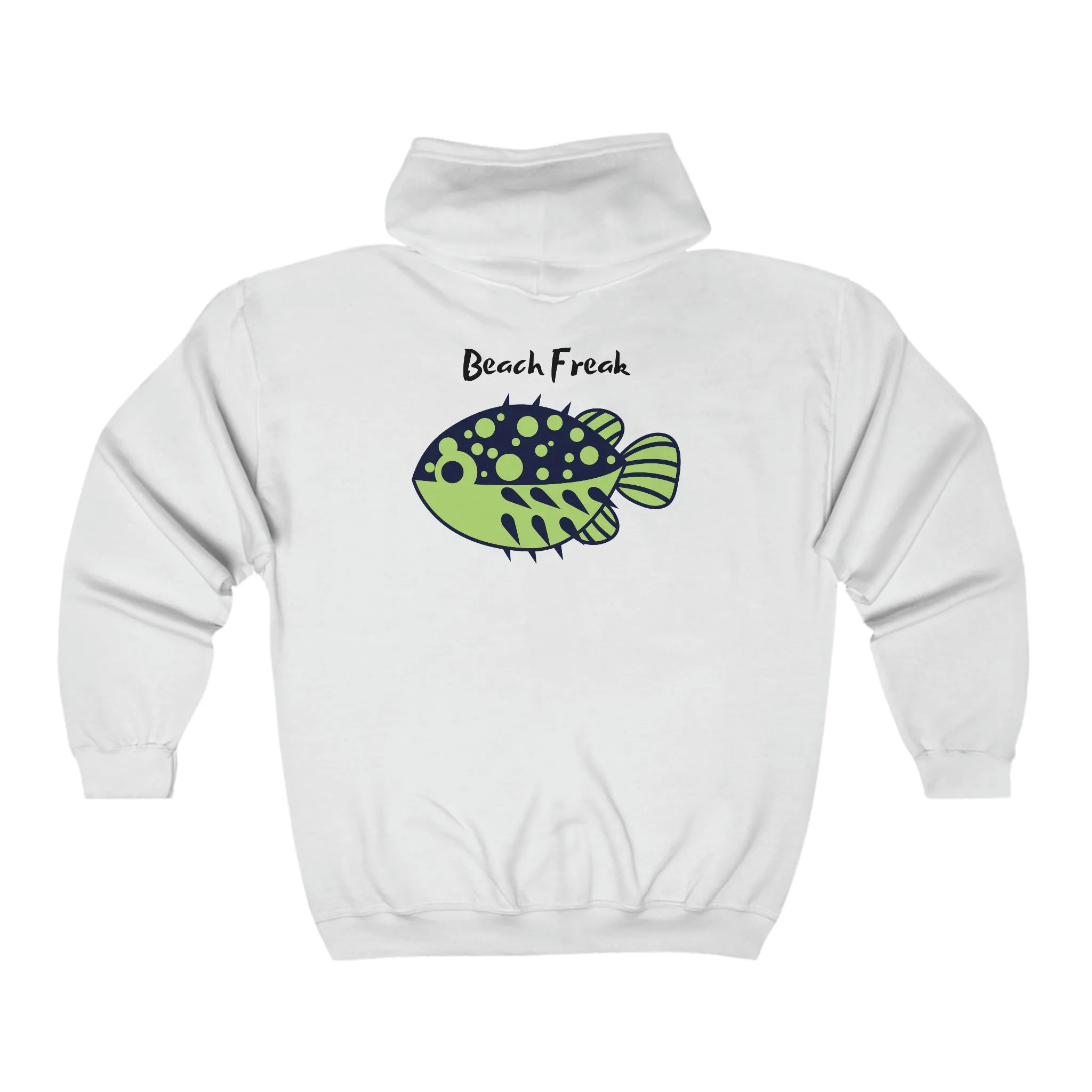 Unisex Full Zip Hoodie - Beach Freak Blowfish