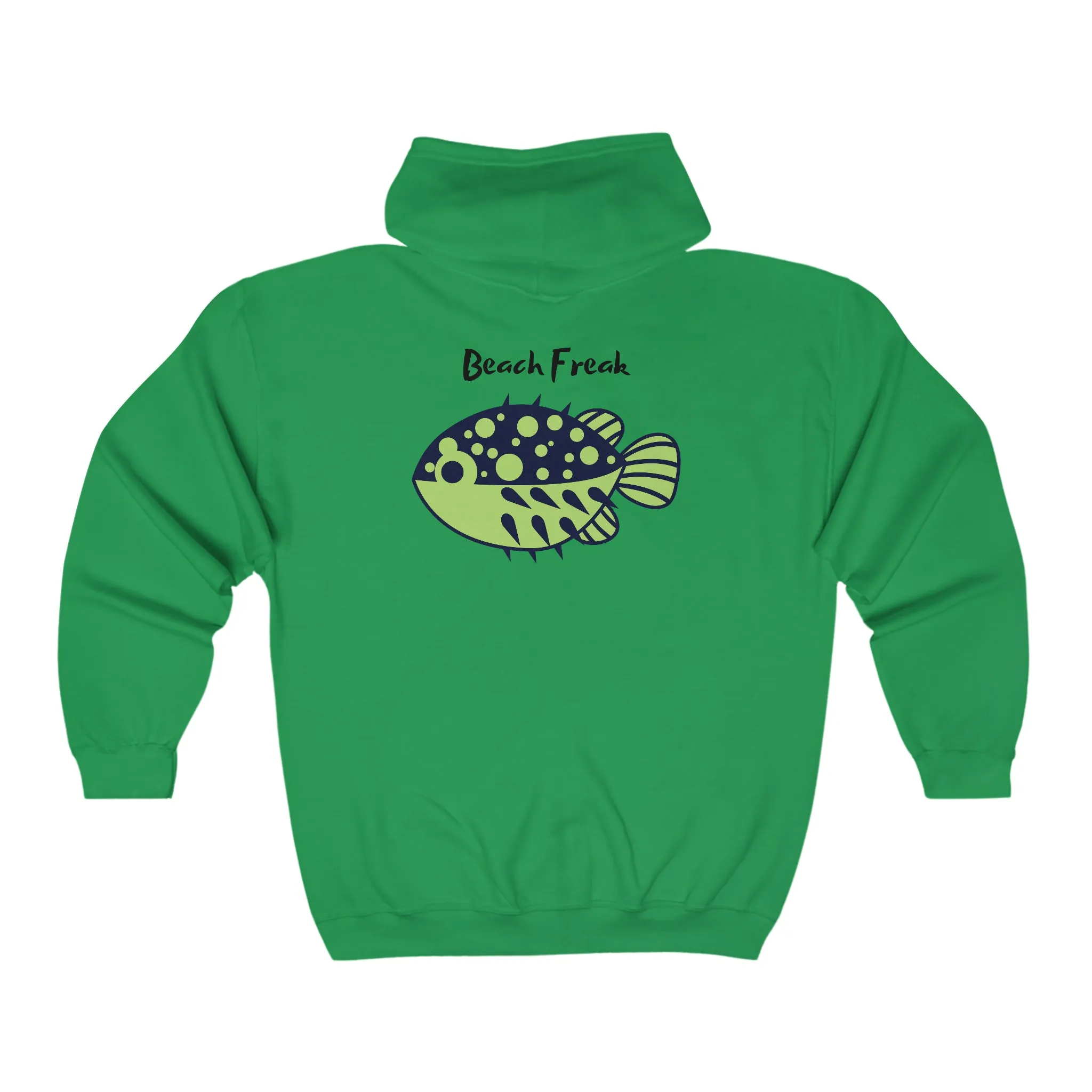 Unisex Full Zip Hoodie - Beach Freak Blowfish