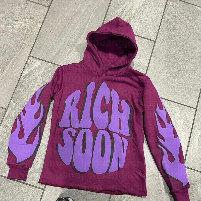 Unisex Streetwear Puff Print (Rich Soon) Hoodie.