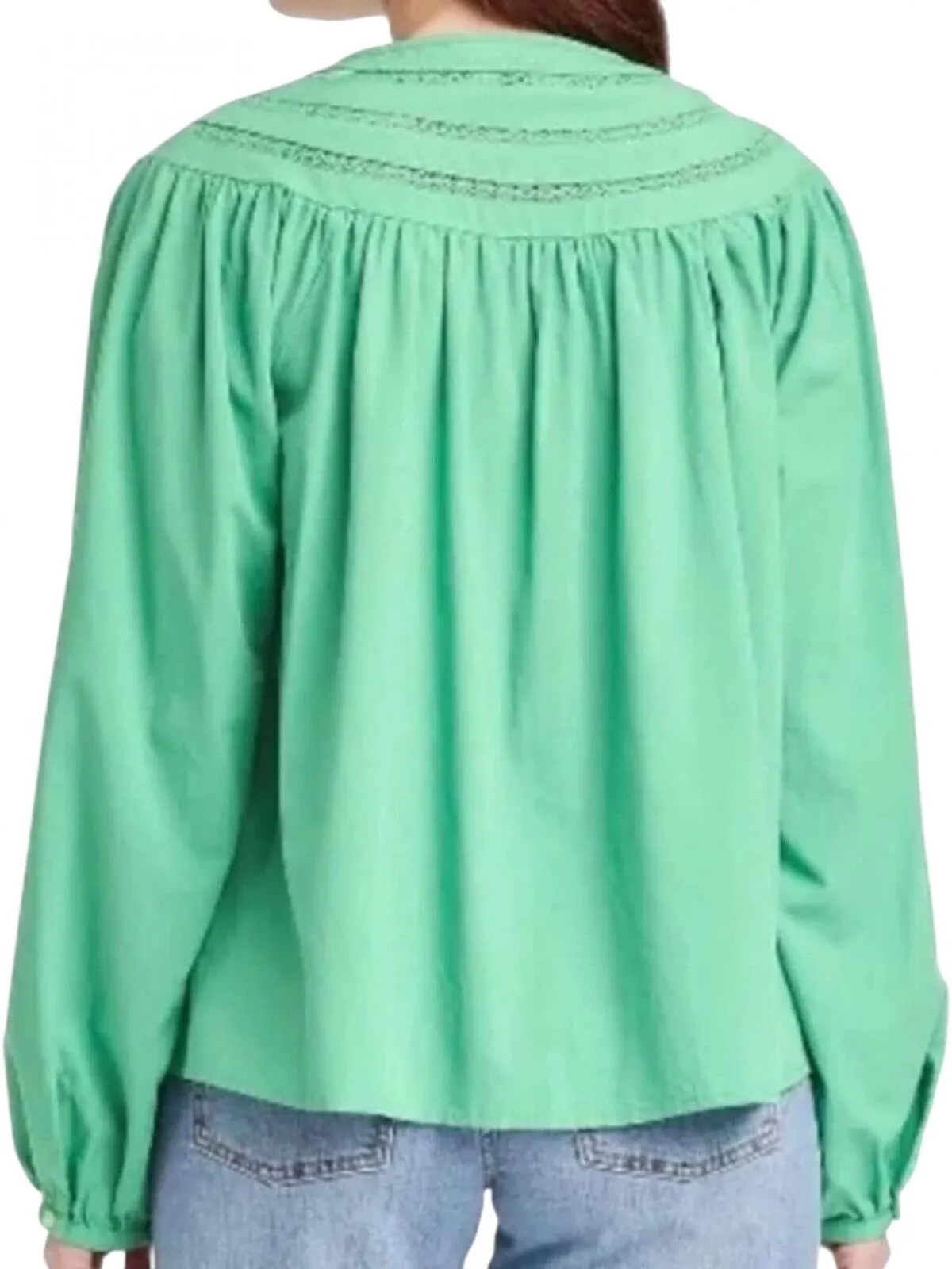 Universal Thread Women's Balloon Long Sleeve Tie-Front Blouse 83381689 Green XS